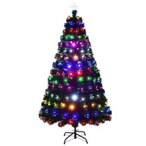 Sztuczna choinka świąteczna 210 cm na stojaku z światłami LED