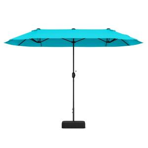 Podwójny parasol ogrodowy z korbką i podstawą