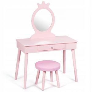 Toaletka kosmetyczna biurko dziecięce z lustrem i taboretem