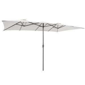 Dwustronny parasol ogrodowy z wentylowanym dachem 426 x 265 x 260 cm beżowy