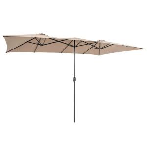 Dwustronny parasol ogrodowy z wentylowanym dachem 426 x 265 x 260 cm odcienie brązu