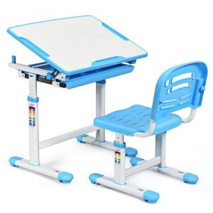 Stół kreślarski biurko szkolne z krzesłem dla dziecka blue