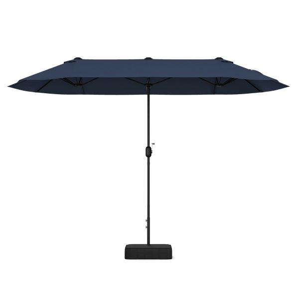 Podwójny parasol ogrodowy z korbką i podstawą