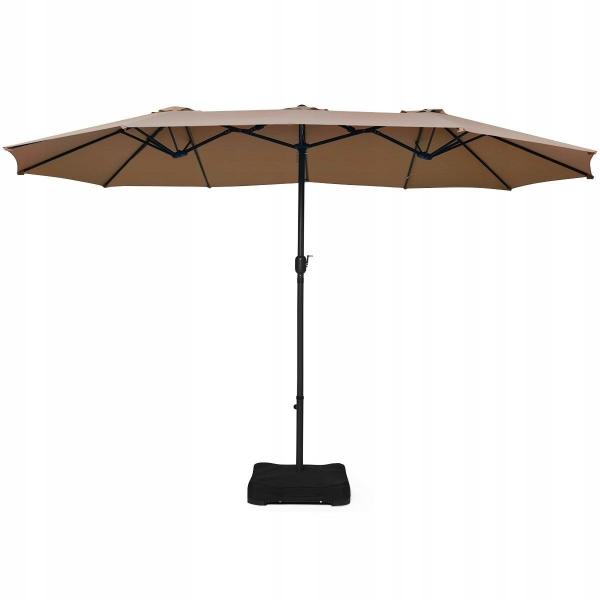 Podwójny parasol ogrodowy na taras z podstawą 460 cm