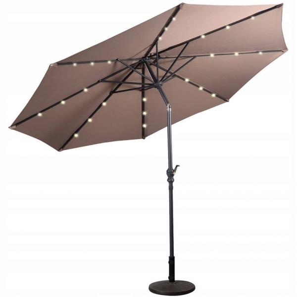 Parasol ogrodowy z diodami solarnymi led 300 cm