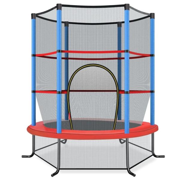 Trampolina dla dzieci z siatką i klapą 165 x 165 x 161 cm