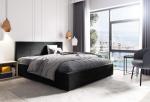 Łóżko tapicerowane pikowane Katia 140x200 Czarne
