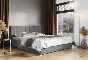 Łóżko tapicerowane pikowane z materacem Ledo 180x200 Szare