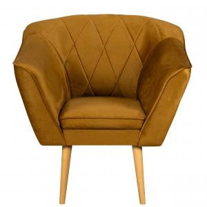 Fotel w stylu skandynawskim do salonu Rosa Złoty