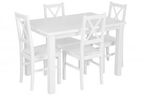 Zestaw stół z 4 krzesłami do kuchni jadalni Z071 Biały