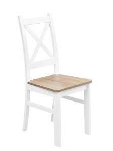 Krzesło krzyżak do jadalni Biały/Dąb Sonoma