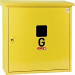Skrzynka gazowa WEBA naścienna 60x60x25cm z daszkiem, żółta (+kluczyk) 06-25-0600-41