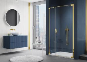 Drzwi prysznicowe SANSWISS CADURA CA31C 120cm, ze ścianką stałą, prawe, H=200cm, złoty CA31CD1201268
