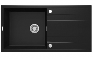 Zlewozmywak DEANTE ERIDAN 100x52cm, z syfonem, granitowy, czarny ZQE N713