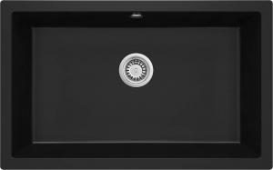 Zlewozmywak DEANTE CORDA 80x50cm, z syfonem, granitowy, czarny ZQA N10D