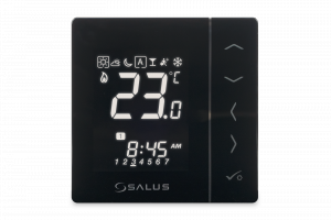 Sterownik temperatury SALUS VS30B przewodowy, podtynkowy, czarny 615132930