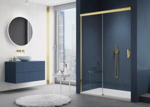 Drzwi prysznicowe SANSWISS CADURA CAS2 100cm H=200cm, rozsuwane, prawe złoty RONAL CAS2D1001207