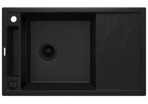 Zlewozmywak DEANTE MAGNETIC 82x50cm z syfonem, czarny matowy ZRM N113