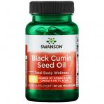SWANSON Olej z nasion czarnego kminu Black Cumin Seed Oil (olej z czarnuszki) - suplement diety - 60 kapsułek Żelowych, wegeta