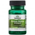 SWANSON Ginkgo Biloba extract 24% 60mg 30 kapsułek Miłorząb - suplement diety