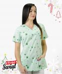 Multikolorowa bluza medyczna Naomi - wzór świąteczny Multikolor M