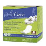 Silver Care ultracienkie bawełniane podpaski na noc ze skrzydełkami z bawełny organicznej 10szt