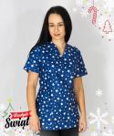 Multikolorowa bluza medyczna Naomi - wzór świąteczny Multikolor XS