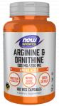 Arginine 500 mg + Ornithine 250 mg 100 kaps. NOW FOODS