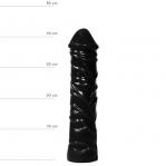 Realistyczne Duże Dildo Analne All Black 33cm Czarny