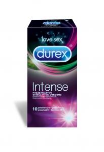 Durex prezerwatywy Intense 10 szt z wypustkami prążkami żel stymulujący
