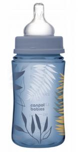 Canpol Butelka niemowlęca, antykolkowa EasyStart Sleepy Gold 0m+ 35/239 Blue 120ml