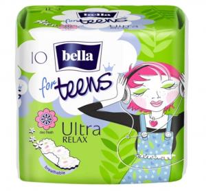 (DE) Bella, For Teens, Ultra Relax, Podpaski ze skrzydełkami, 10 sztuk (PRODUKT Z NIEMIEC)