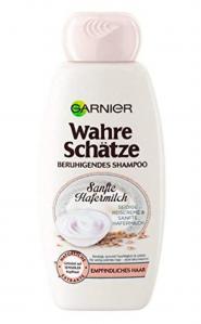 (DE) Garnier True Treasures, Kojący delikatny szampon mleko owsiane, odżywia, chroni i łagodzi, dla wrażliwych włosów, 250ml (PRODUKT Z NIEMIEC)