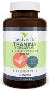 Medverita Teanina 200 mg ekstrakt z herbaty zielonej - 120 kapsułek
