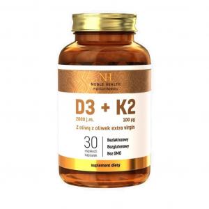 Noble Health D3 + K2 W oliwie z oliwek extra virgin, 30 kapsułek
