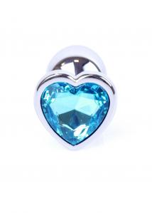 Plug-Jewellery Silver Heart PLUG- Light Blue