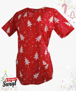 Multikolorowa bluza medyczna Naomi - wzór świąteczny Multikolor XXL