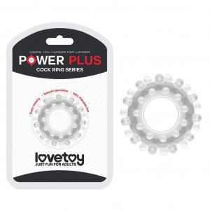 Pierścień na penisa Lovetoy Power Plus przeźroczysty
