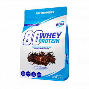 6PAK Białko 80 Whey Protein czekoladowe - 908 g