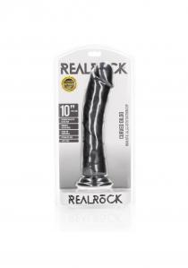 Zakrzywione Dildo Realistyczne na Przyssawce Realrock 25,5 cm Czarny