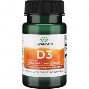 SWANSON Witamina D3 1000IU 60 kapsułek D-3 - suplement diety