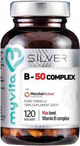 Witaminy z grupy B z metylokobalaminą B-50 Complex MecobalActive 120 kapsułek MyVita Silver Pure