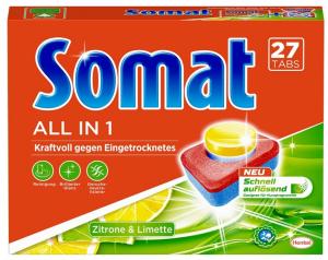 (DE) Somat, All in 1 Tabletki do zmywarek, 27 sztuk (PRODUKT Z NIEMIEC)