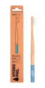 (DE) Hydro Phil, Średnia szczoteczka bambusowa do zębów z jasnoniebieską końcówką, 1 sztuka (PRODUKT Z NIEMIEC)