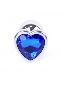 Plug-Jewellery Silver Heart PLUG- Dark Blue