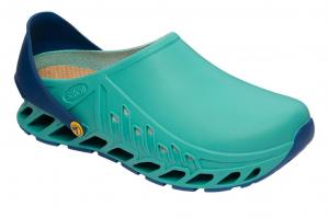 Buty dla personelu medycznego i pracy w strefach ESD z wkładką memory Evoflex marki Scholl : Kolor - Zielony, Rozmiar_SCHOLL - 36