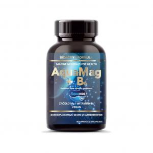 AquaMag + B6 naturalny magnez suplement diety 60 kapsułek