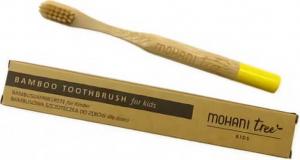 Bambusowa szczoteczka do zębów Mohani dla dzieci - żółta, włosie miękkie