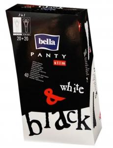 Wkładki higieniczne, Bella Panty Slim Black & White, 40 sztuk