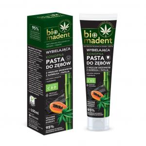 Bio Madent, Wybielająca pasta do zębów z węglem drzewnym z bambusa i papają, 100 ml